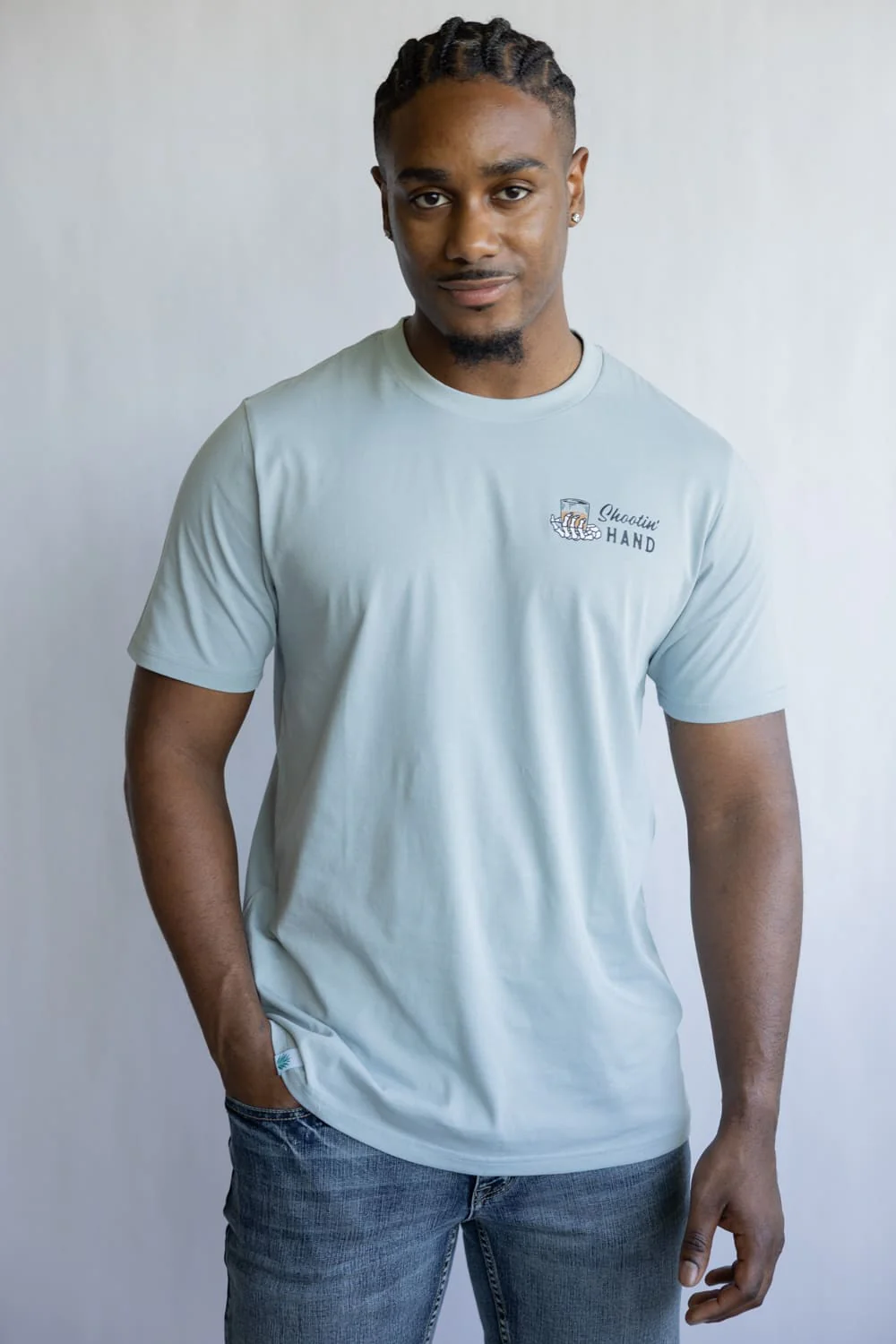 Sendero Provisions Co. Shootin Hand T-Shirt for Men in Sky Blue | SPCS120P15-BIG SKY BLUE - Image 2