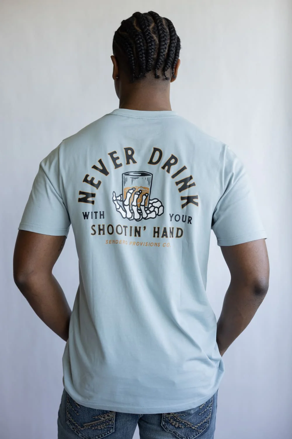 Sendero Provisions Co. Shootin Hand T-Shirt for Men in Sky Blue | SPCS120P15-BIG SKY BLUE - Image 4