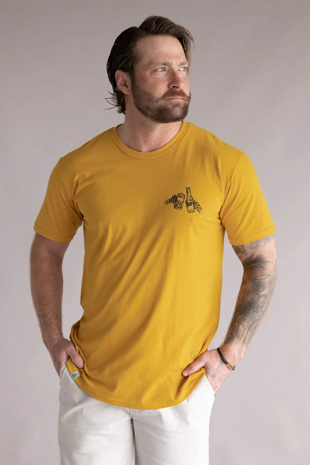 Sendero Shootin’ Hand T-Shirt for Men in Goldenrod | SPCS121F13-GOLDENROD - Image 2