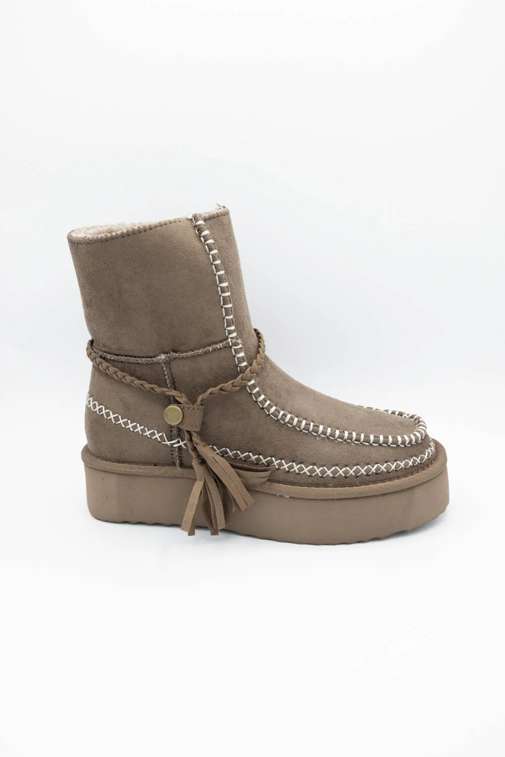 Shu Shop Winona Booties for Women in Taupe | WINONA-TAUPE - Image 2