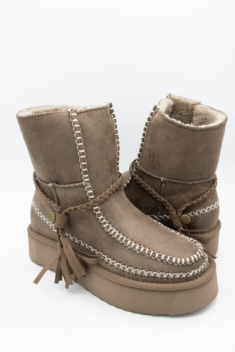 Shu Shop Winona Booties for Women in Taupe | WINONA-TAUPE - Image 5