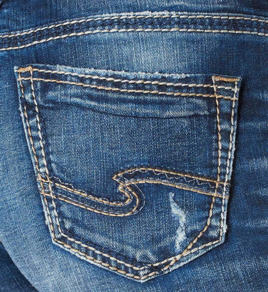 Silver Jeans Destructed Skinny Girlfriend Jeans for Women | L27137SJL388 - Image 4