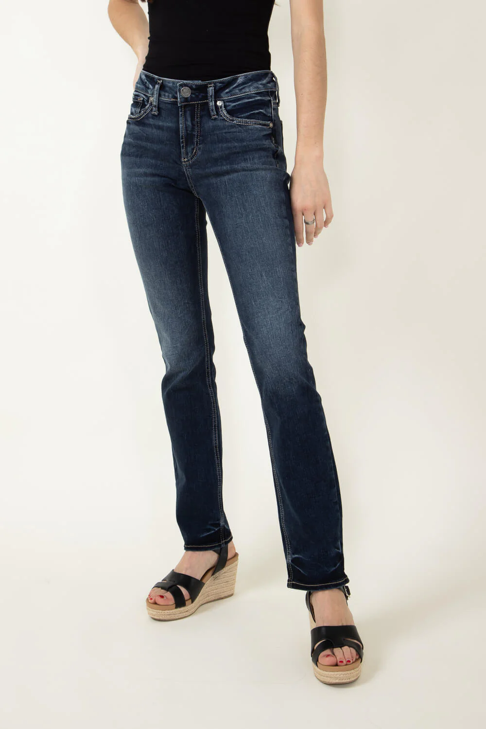 Silver Jeans Suki Mid Rise Straight Jeans for Women | L93413EDB359 - Image 2