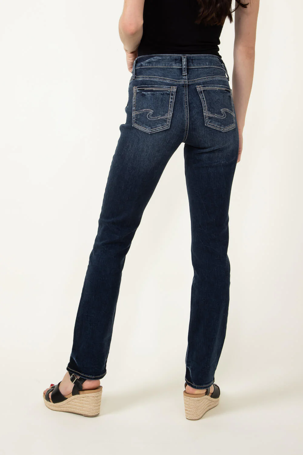 Silver Jeans Suki Mid Rise Straight Jeans for Women | L93413EDB359 - Image 3