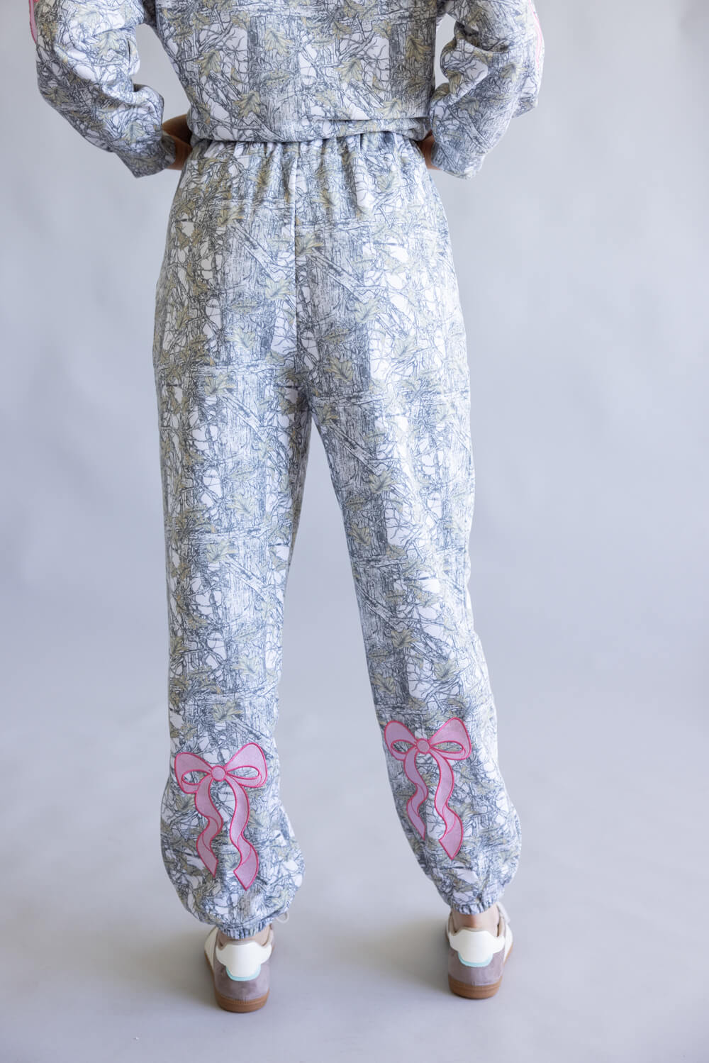 Simply Southern Alice Bow Jogger for Women in Grey Camo | PP-0225-PNT-ALICE-CAMO - Image 2