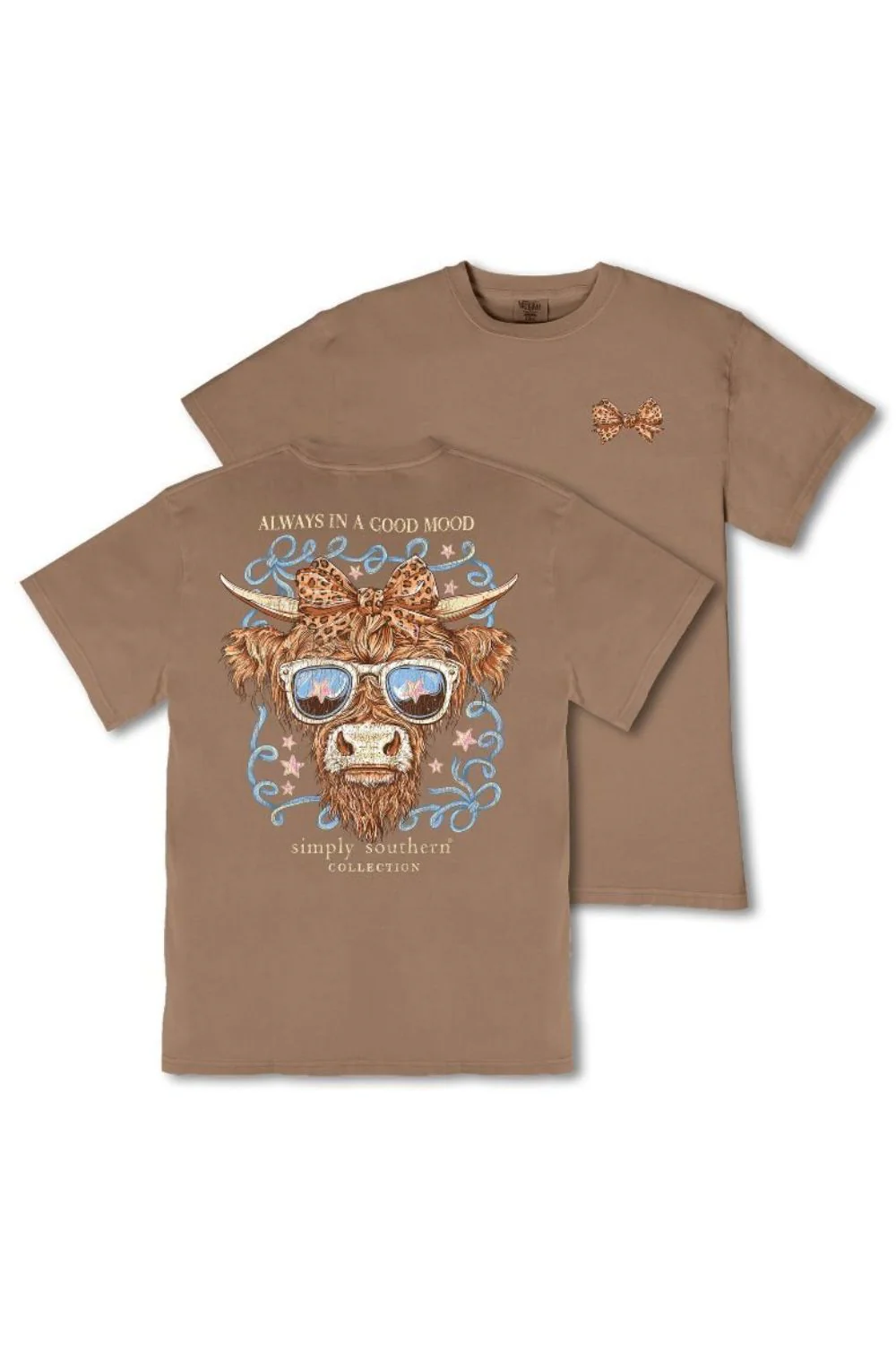 Simply Southern Always In A Good Mood Mineral Wash T-Shirt for Women in Rawhide Brown | MINWASH-MOOD-RAWHD - Image 2