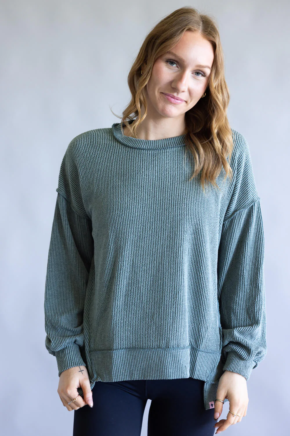 Simply Southern Amber Knit Crewneck Top for Women - Image 2