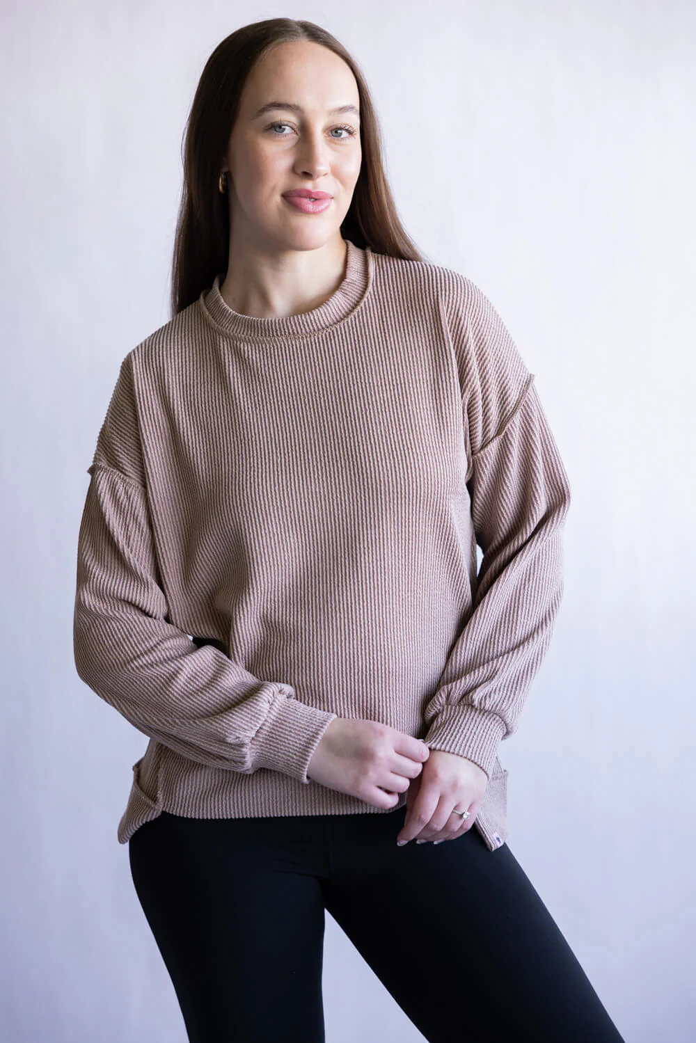 Simply Southern Amber Knit Top for Women in Umber | PP-0225-TOP-KNT-AMBER-UMBER - Image 3