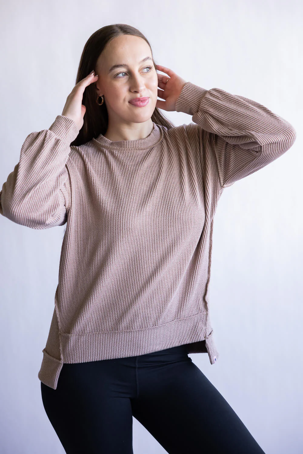 Simply Southern Amber Knit Top for Women in Umber | PP-0225-TOP-KNT-AMBER-UMBER - Image 4