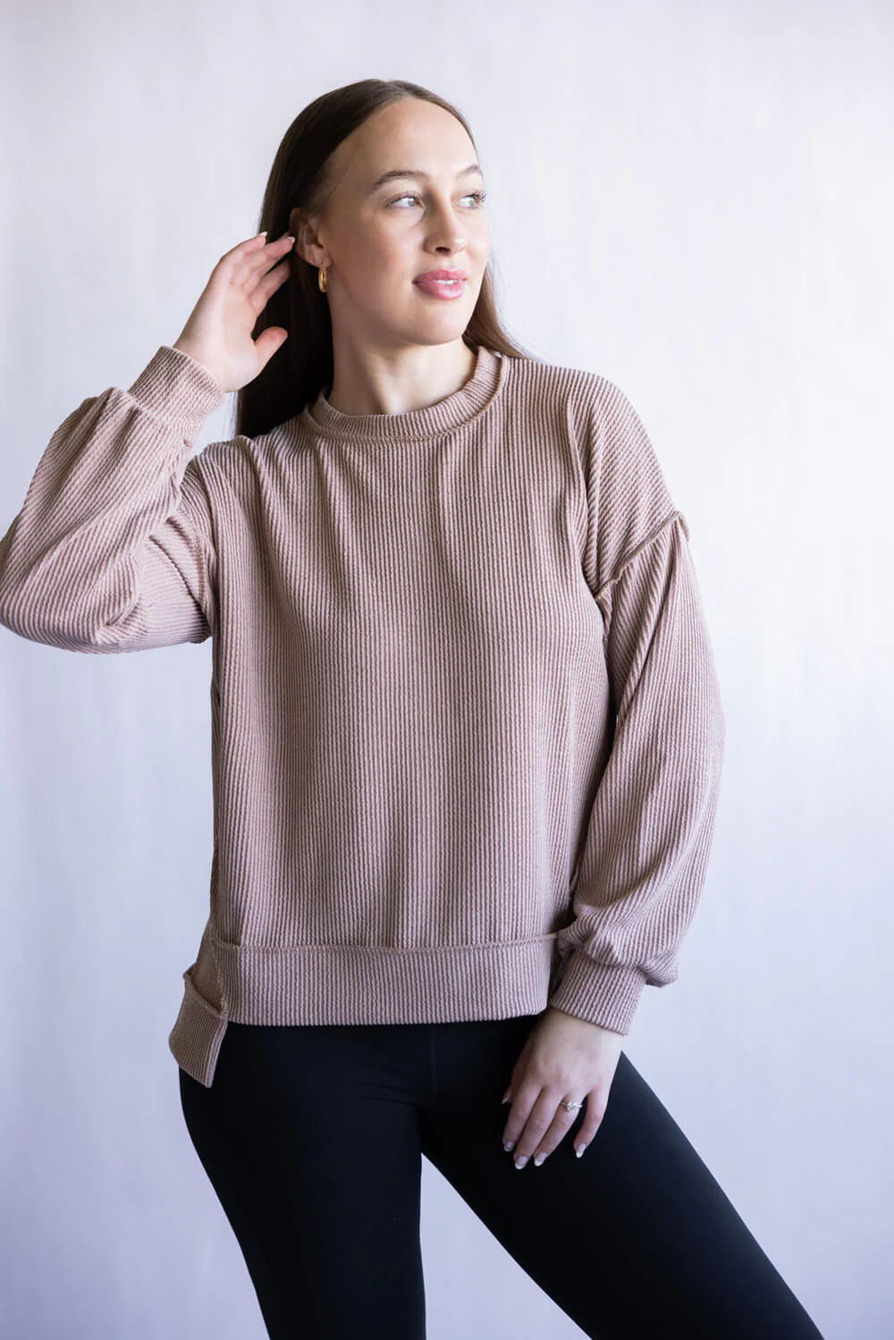 Simply Southern Amber Knit Top for Women in Umber | PP-0225-TOP-KNT-AMBER-UMBER - Image 5