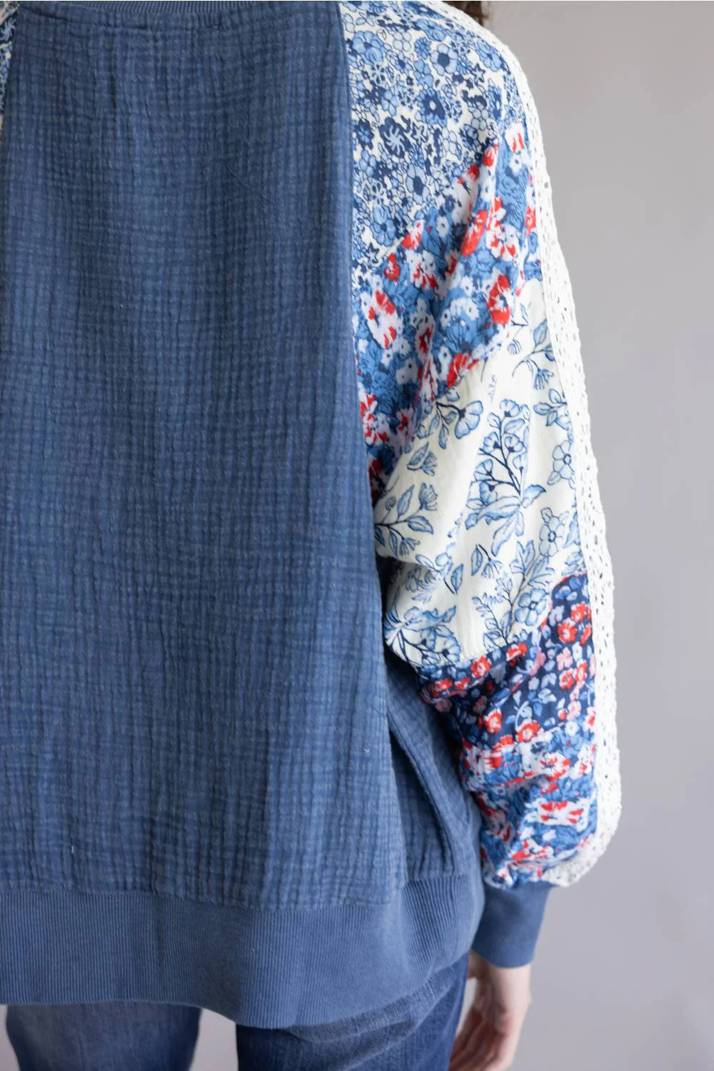 Simply Southern Americana Floral Pullover for Women in Navy | PP-0126-PLOVR-FLRL-AMR - Image 4