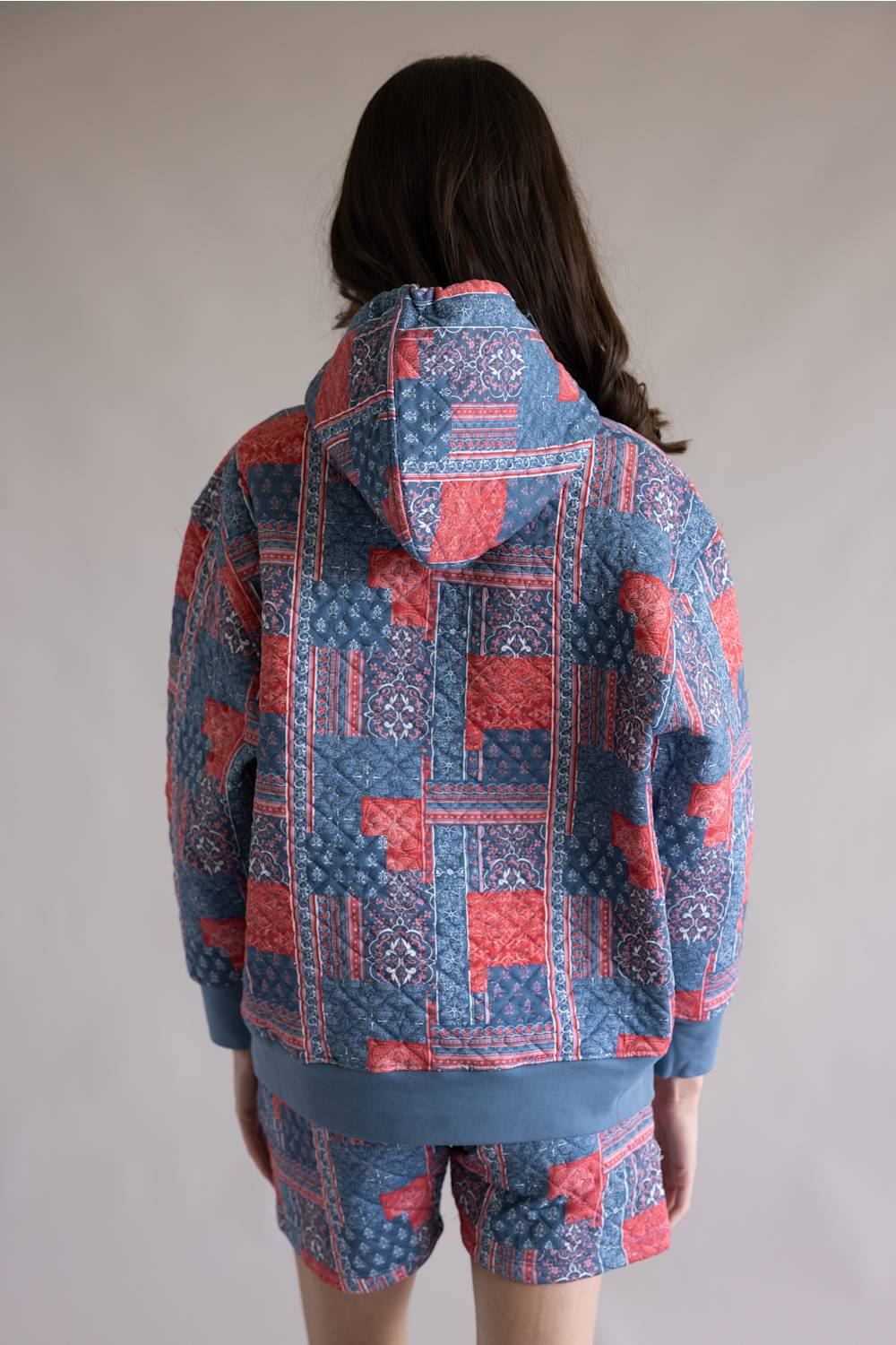 Simply Southern Americana Quilted Hoodie for Women in Red/Blue | PP-0126-HD-QLTD-BDNPTCH - Image 3