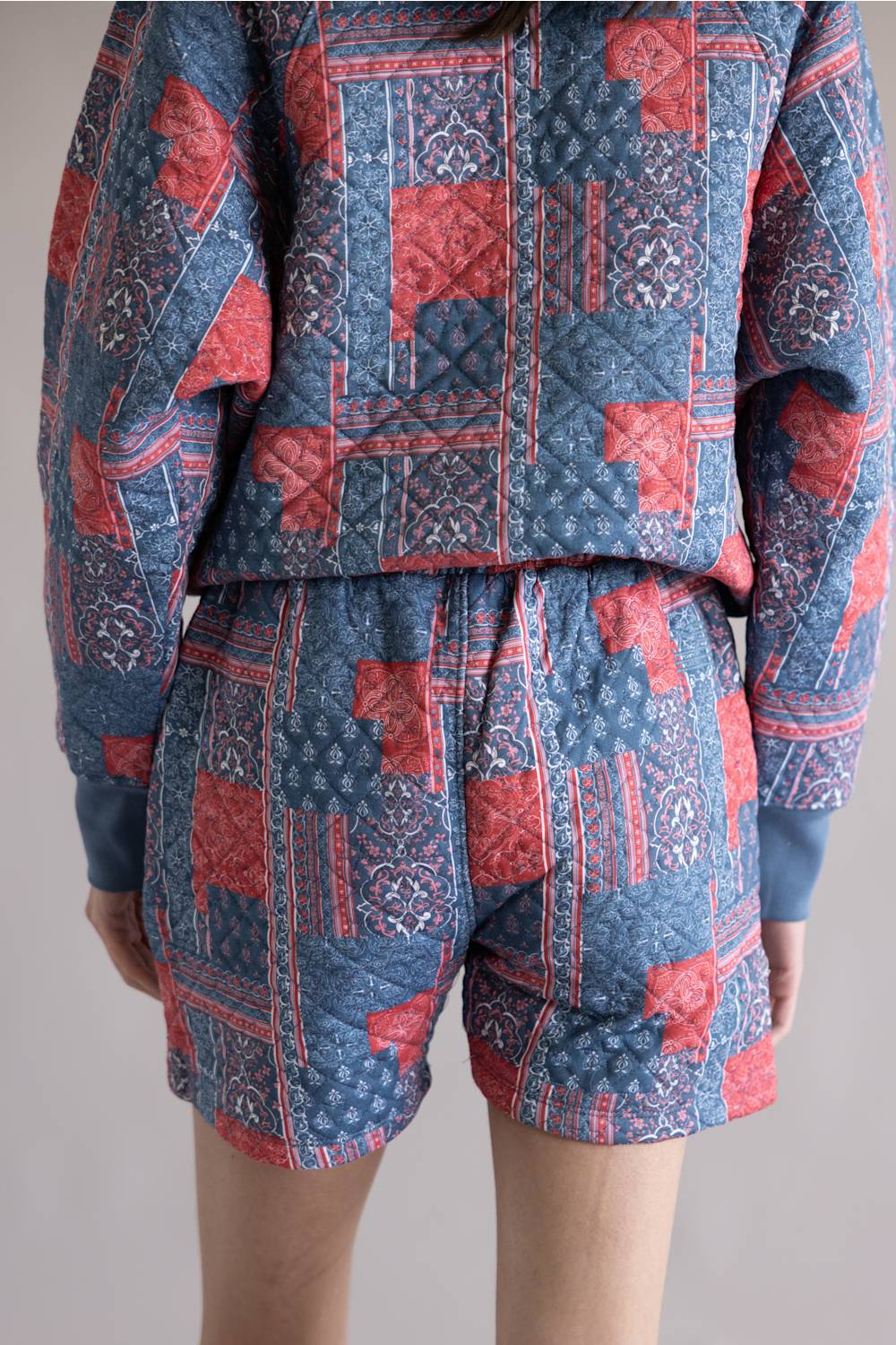 Simply Southern Americana Quilted Shorts for Women in Red/Blue | PP-0126-SHRT-QLTD-BDNPTCH - Image 4