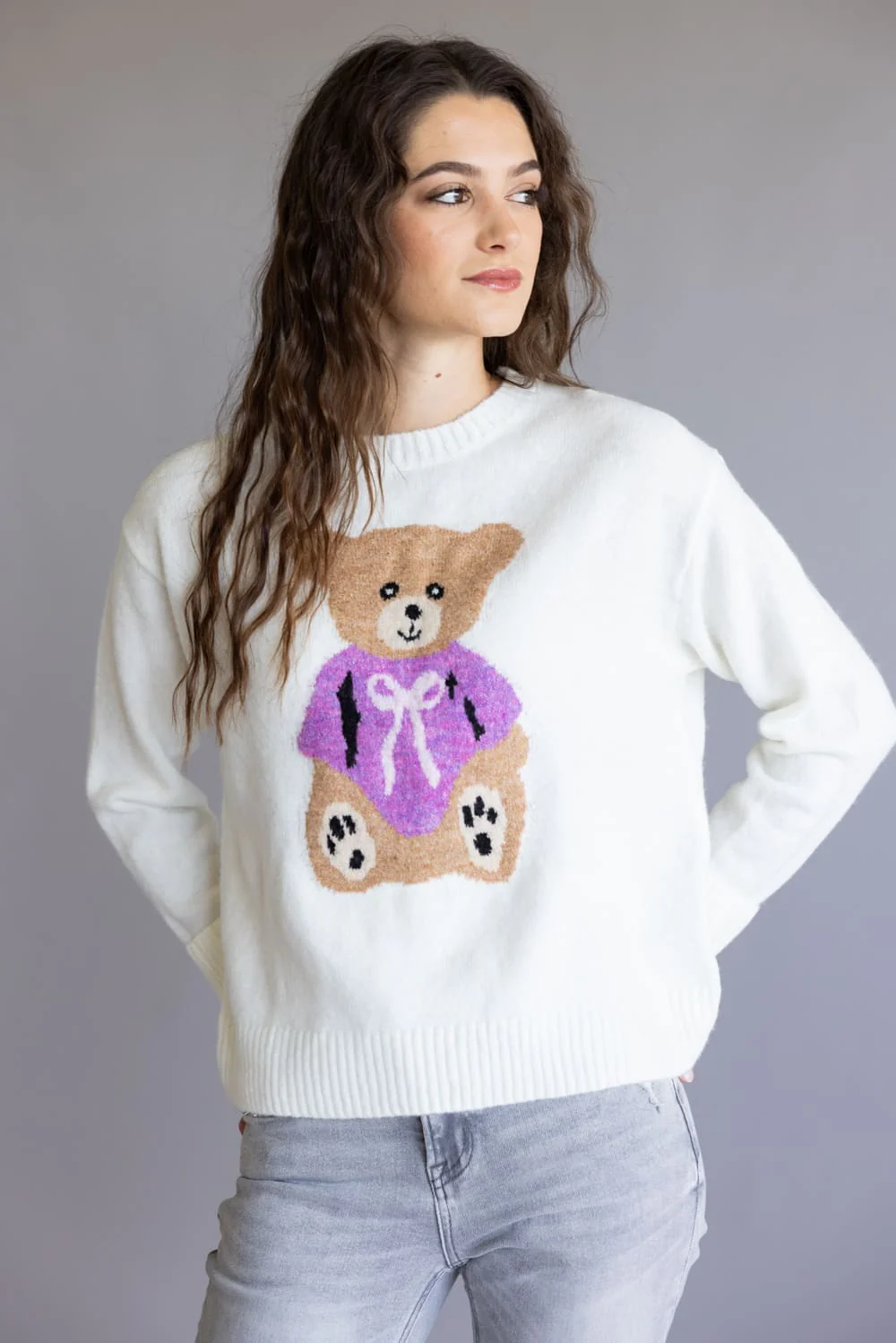 Simply Southern Anastasia Crew Neck Sweater for Women in Cream | PP-0225-SWTR-ANASTASIA-SCHL - Image 4