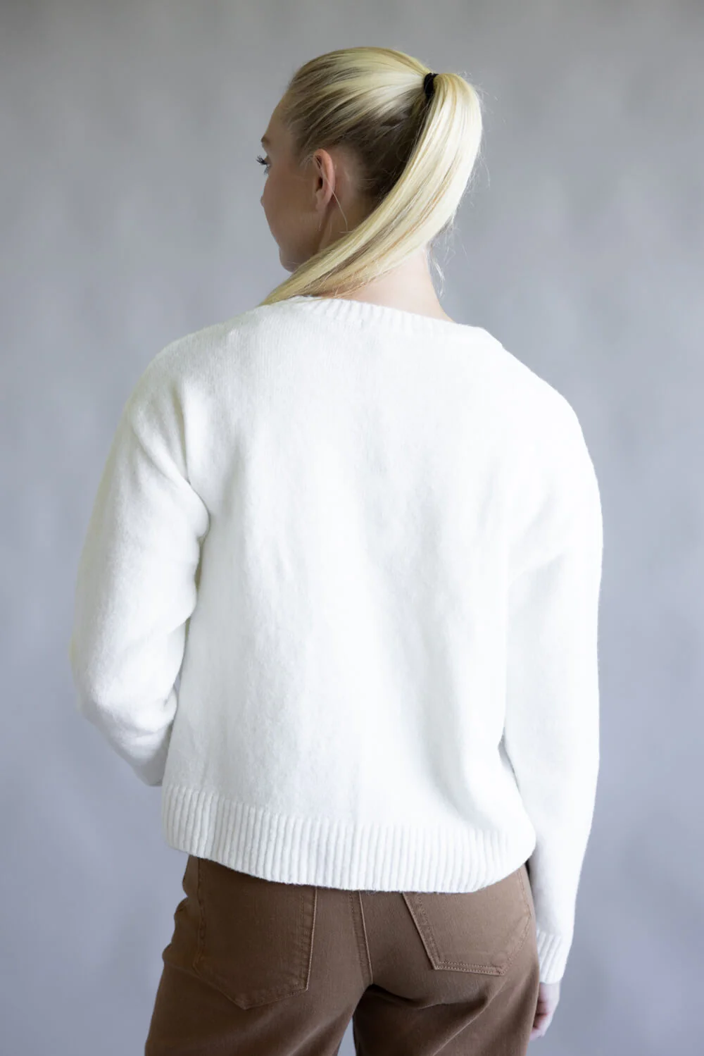Simply Southern Anastasia Go Team Crew Neck Sweater for Women in Cream | PP-0225-SWTR-ANASTASIA-GTM - Image 2