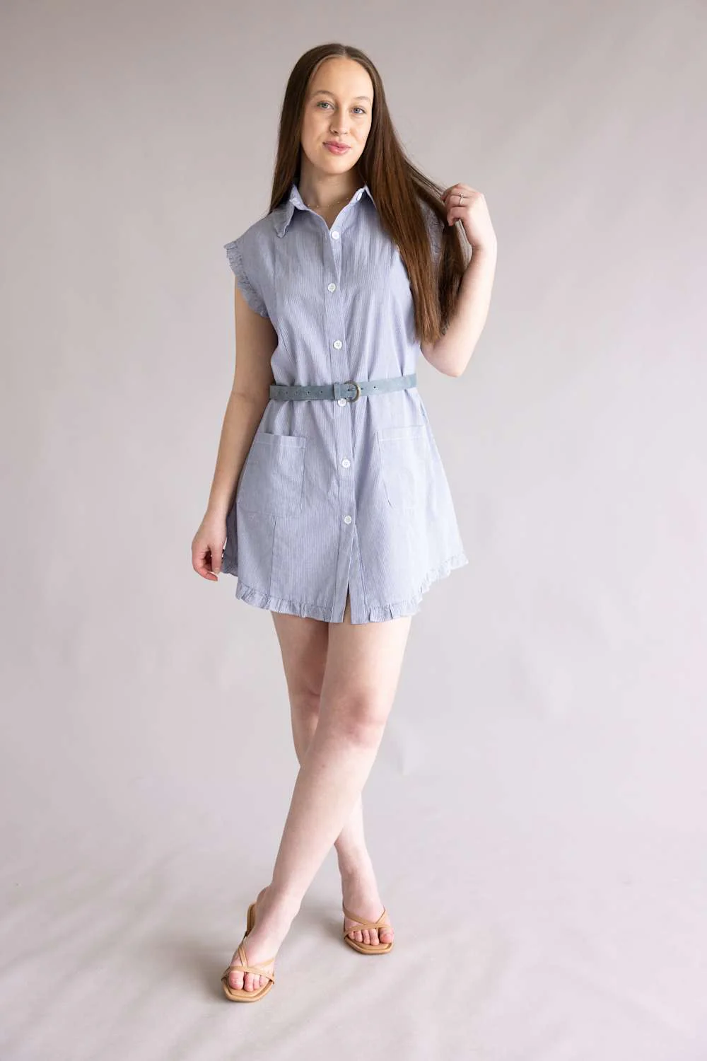 Simply Southern Baby Blues Shirt Dress for Women in Blue | PP-0126-DRS-BBYBLU-SHRT-BLU - Image 6