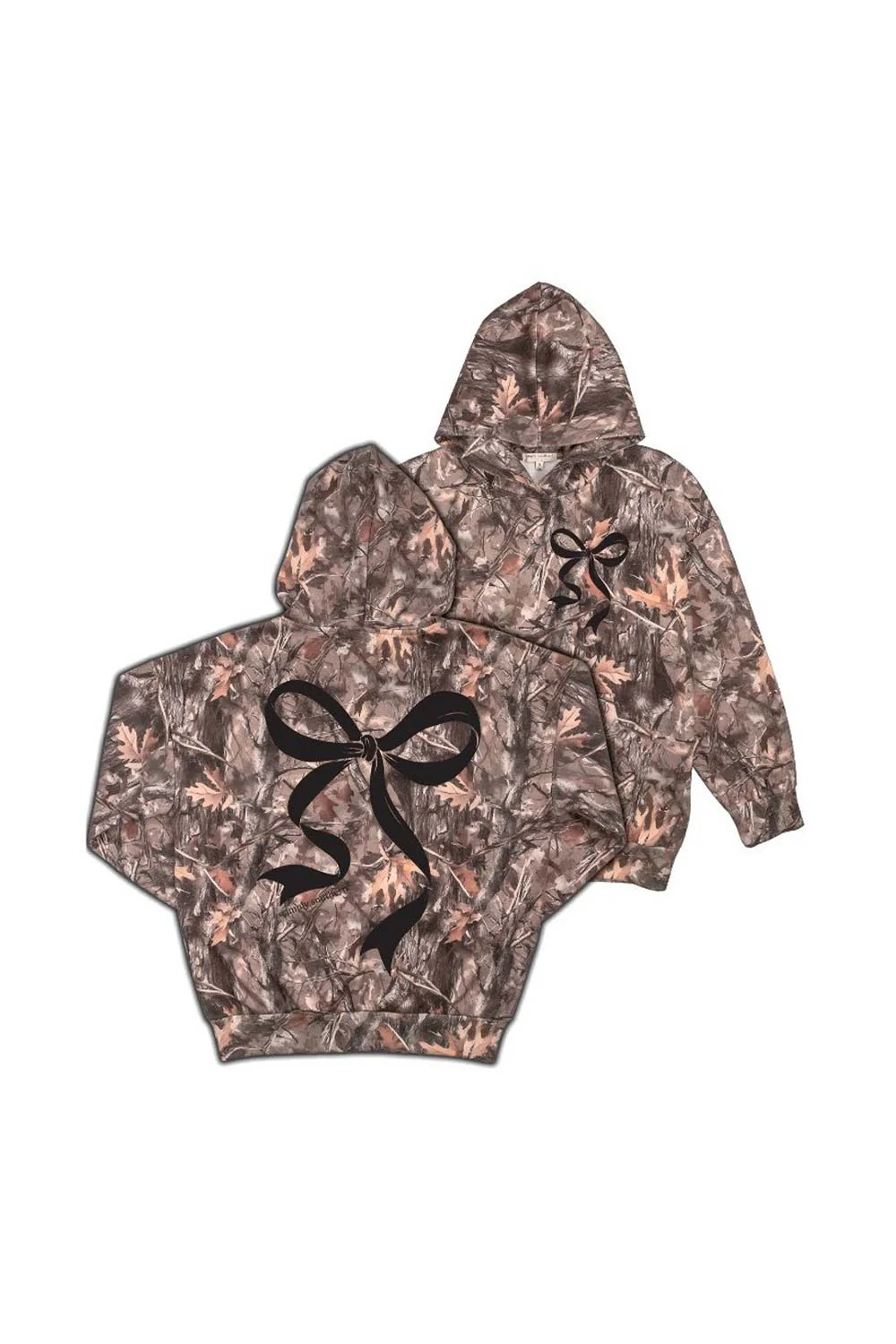 Simply Southern Black Bow Camo Hoodie for Women in Brown | HD-BOW-CAMO - Image 4