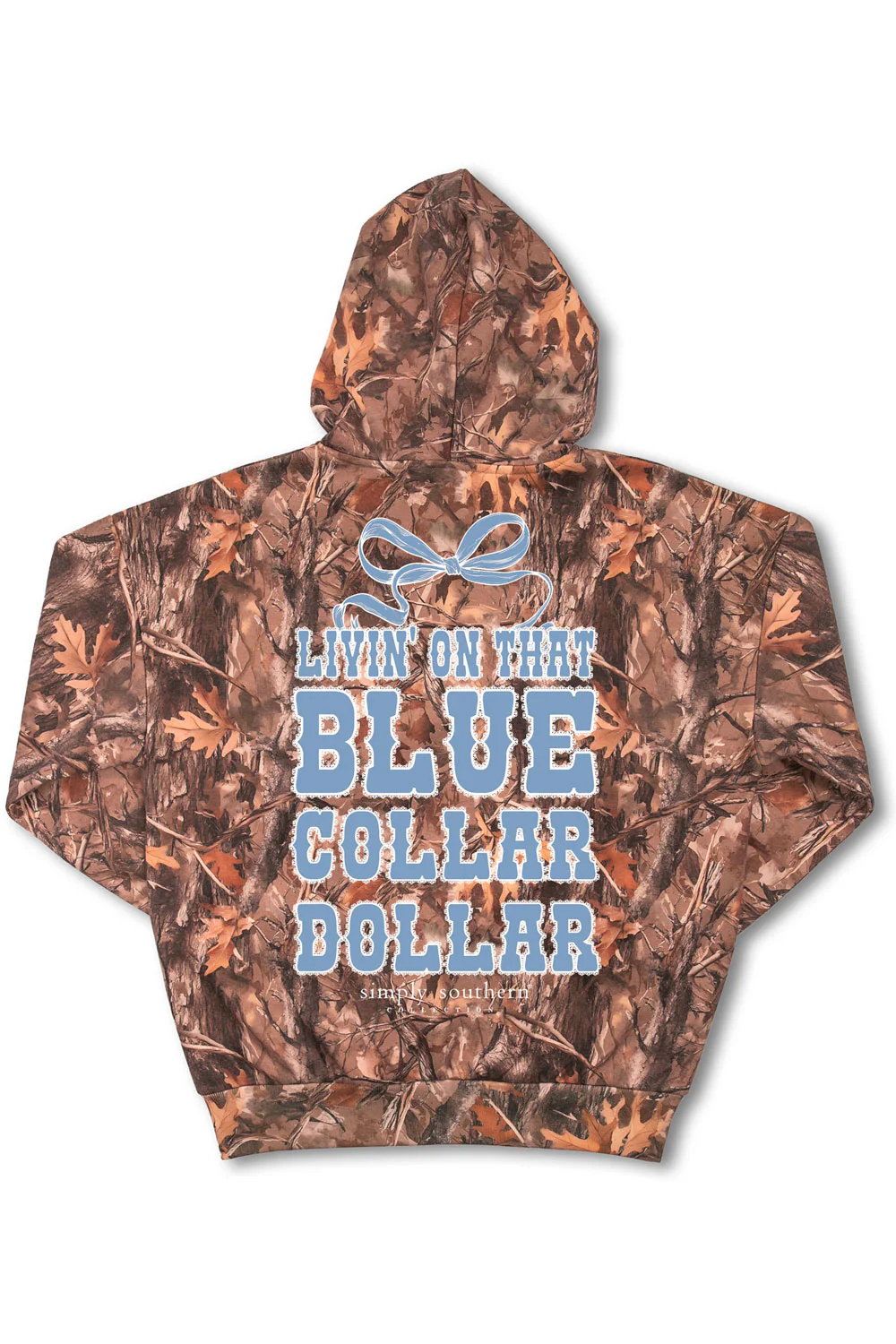 Simply Southern Blue Collar Dollar Camo Hoodie for Women in Camo | HD-DOLLAR-CAMO - Image 3