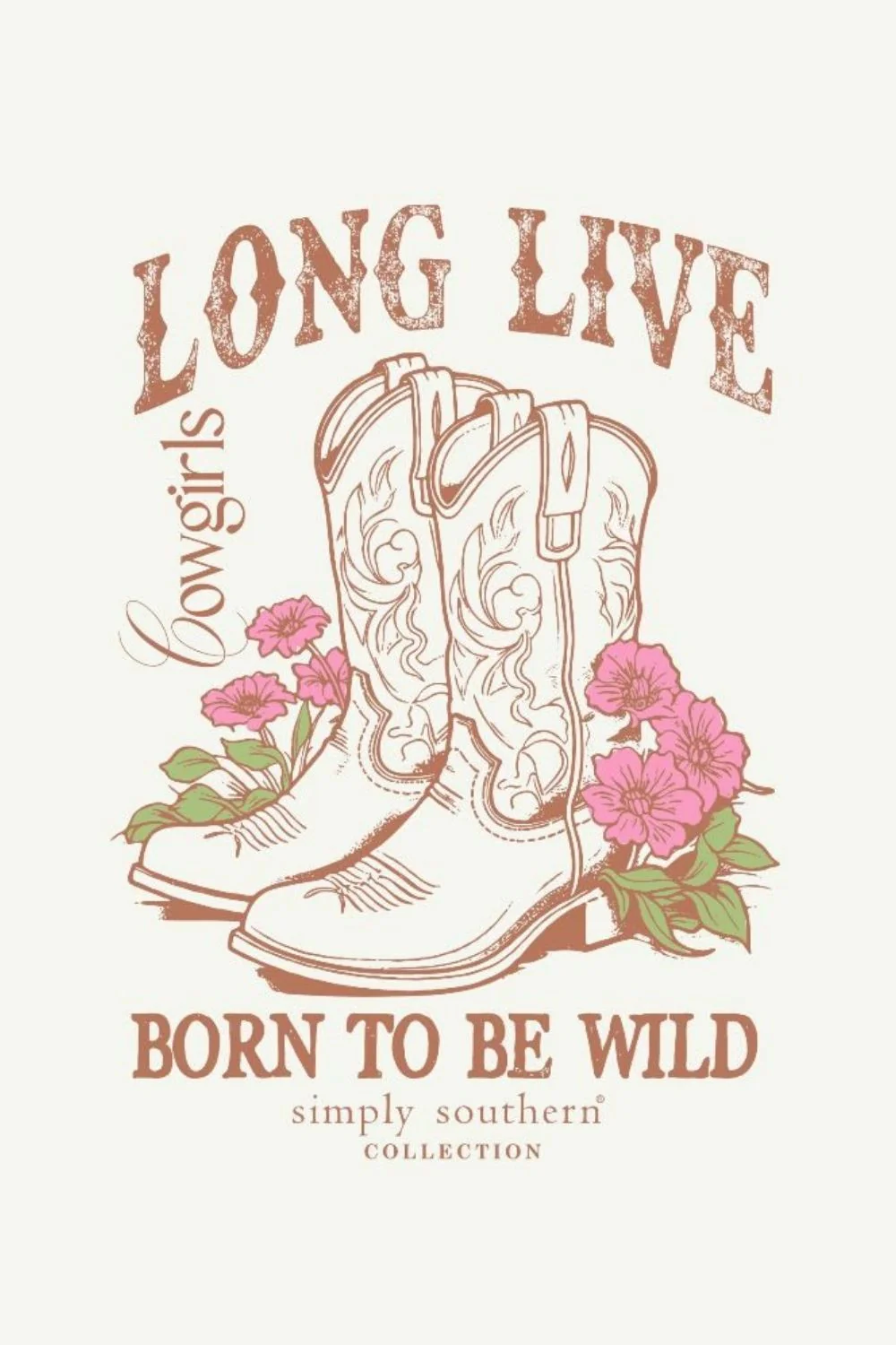 Simply Southern Born To Be Wild T-Shirt for Women in Oyster White | SS-WILD-OYSTER - Image 3