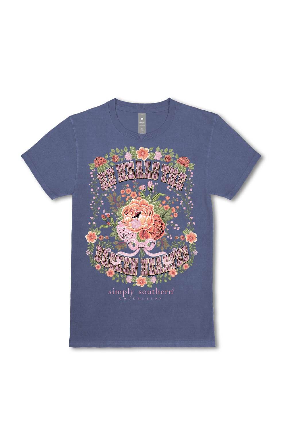 Simply Southern Broken T-Shirt for Women in Washed Navy | SS-BROKEN-WSHNAVY - Image 2