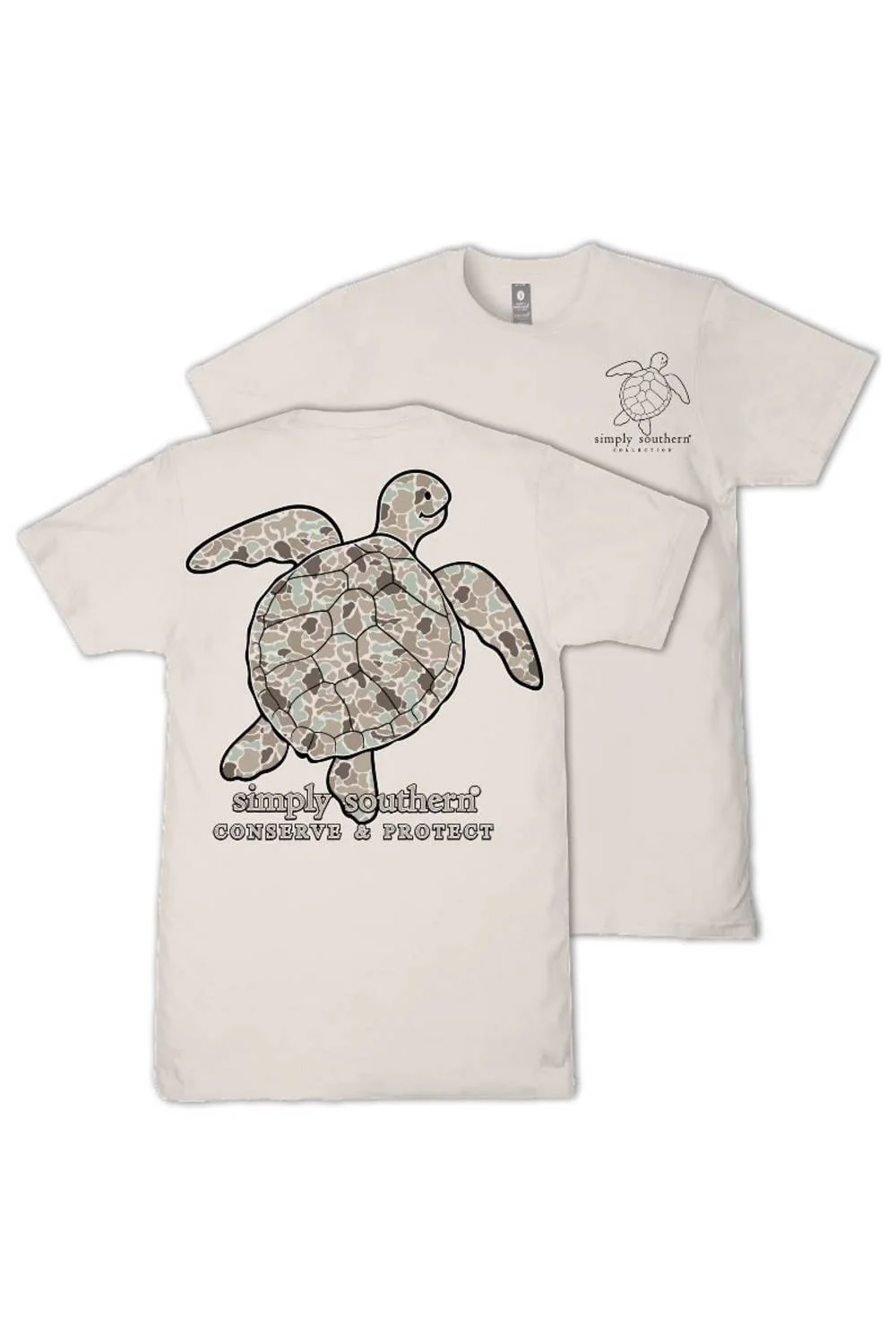 Simply Southern Camo Turtle Tracking T-Shirt for Women in Dust | SS-TRACKT1-DKCAMO-DUST - Image 2