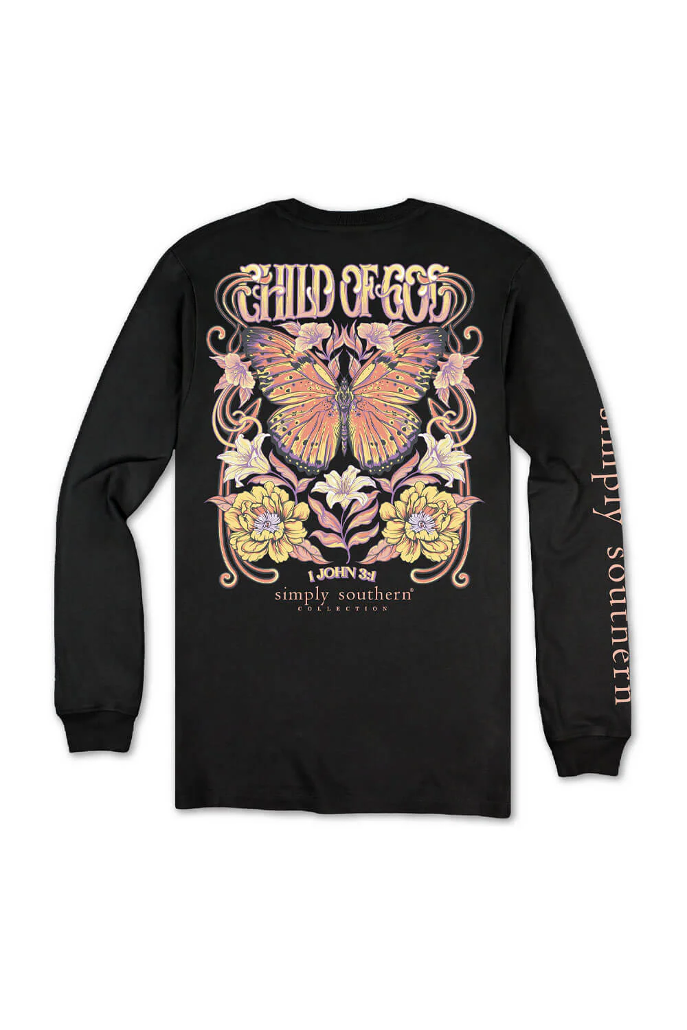 Simply Southern Child Of God Long Sleeve T-Shirt for Women in Black | LS-CHILD-BLK - Image 3