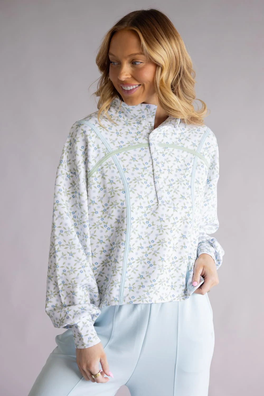 Simply Southern Cinched Snap Collar Pullover for Women - Image 2