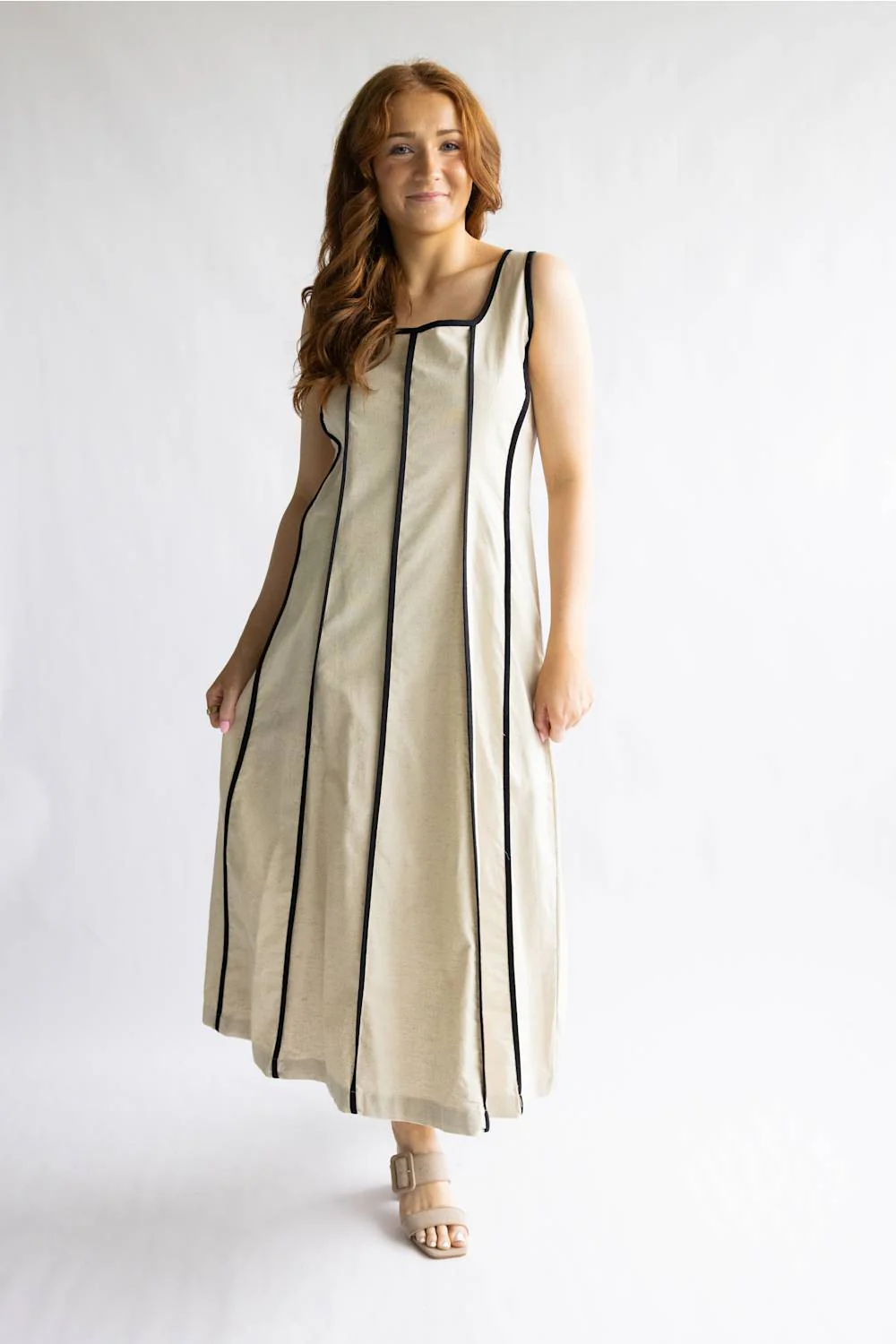 Simply Southern Contrast Seamed Dress for Women in Ivory  | PP-0126-DRS-CNTRSTSM-IVORY - Image 4