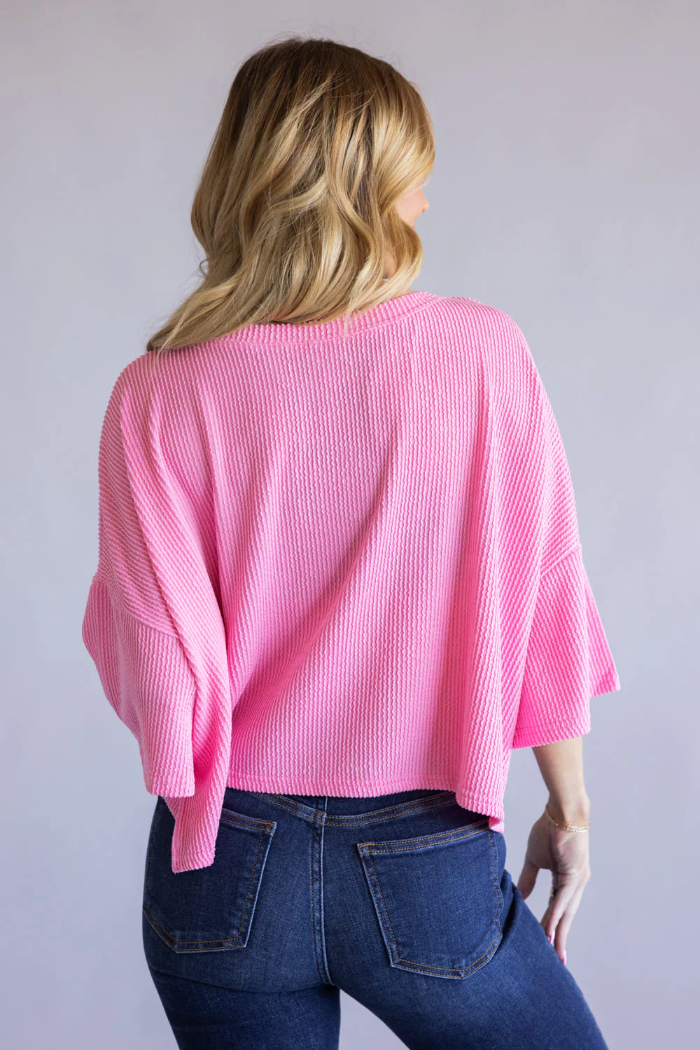 Simply Southern Corded Crop Top for Women in Pink | PP-0126-TEE-CRP-CRD-PRSPNK - Image 3