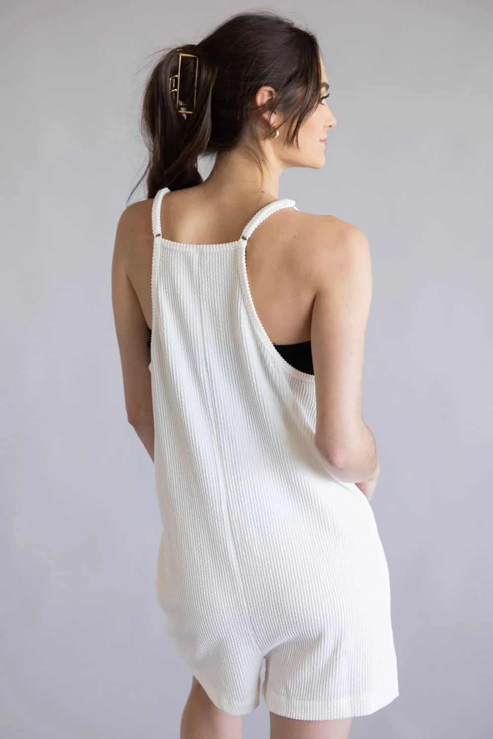 Simply Southern Corded Ribbed Romper for Women in Pearl | PP-0126-ROMPER-CRD-PEARL - Image 2