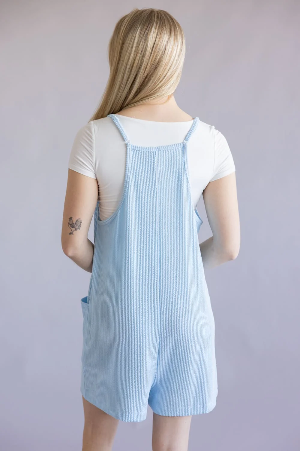 Simply Southern Corded Ribbed Romper for Women in Tidal Blue | PP-0126-ROMPER-CRD-TIDAL - Image 3
