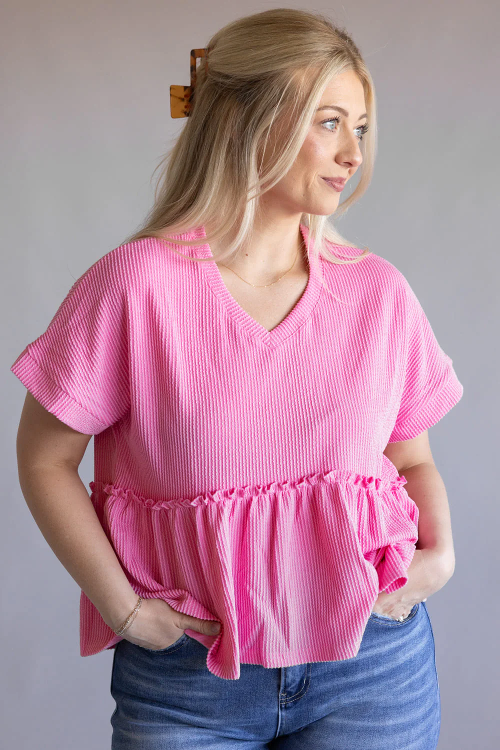 Simply Southern Corded Ruffle Top for Women - Image 2
