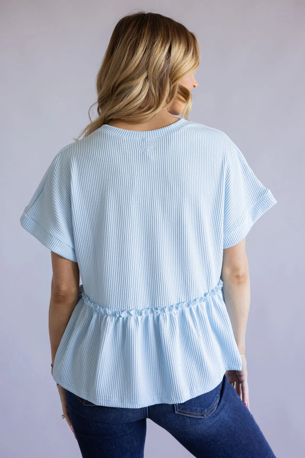 Simply Southern Corded Ruffle Top for Women in Tidal Blue | PP-0126-TOP-CRD-RFL-TIDAL - Image 3