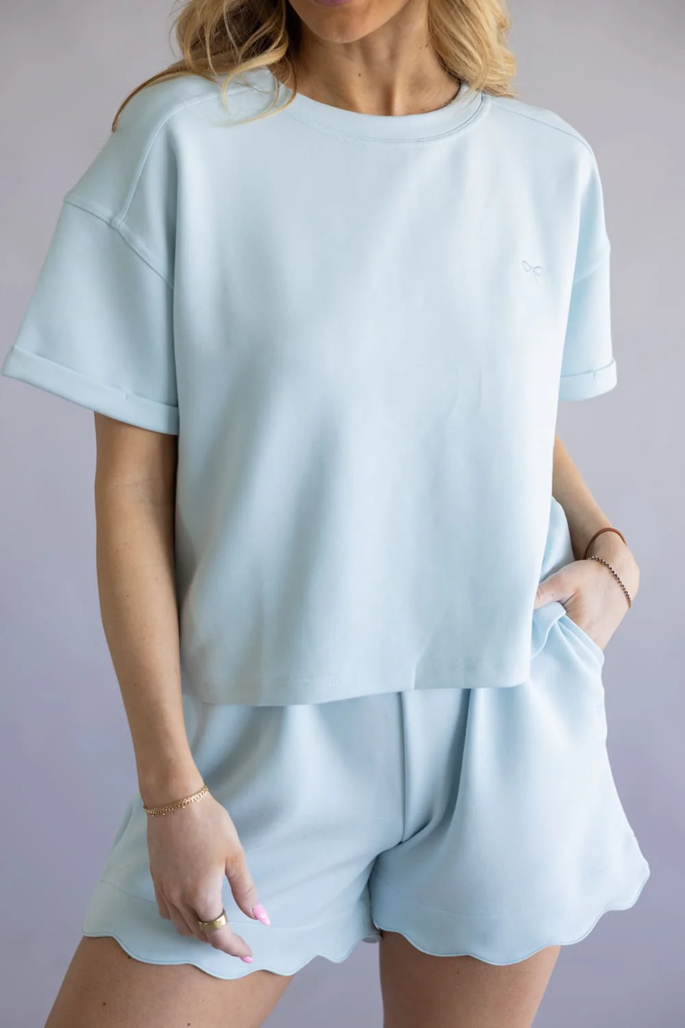 Simply Southern Crop Lounge Top for Women in Robins Egg Blue | PP-0126-TEE-KNT-CRP-ROBEGG - Image 2