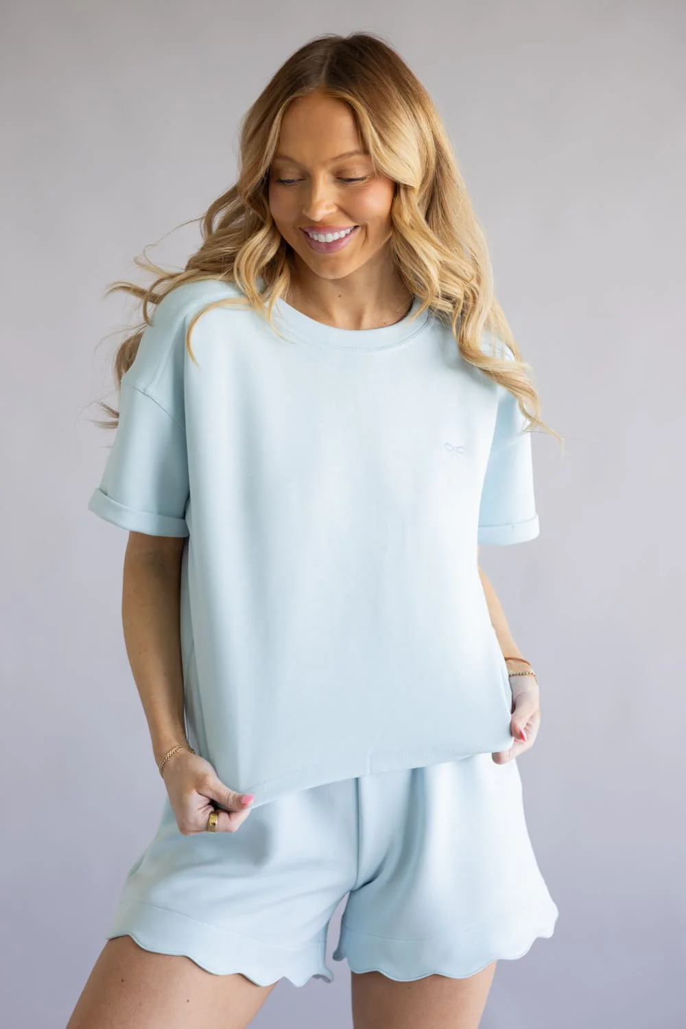 Simply Southern Crop Lounge Top for Women in Robins Egg Blue | PP-0126-TEE-KNT-CRP-ROBEGG - Image 4