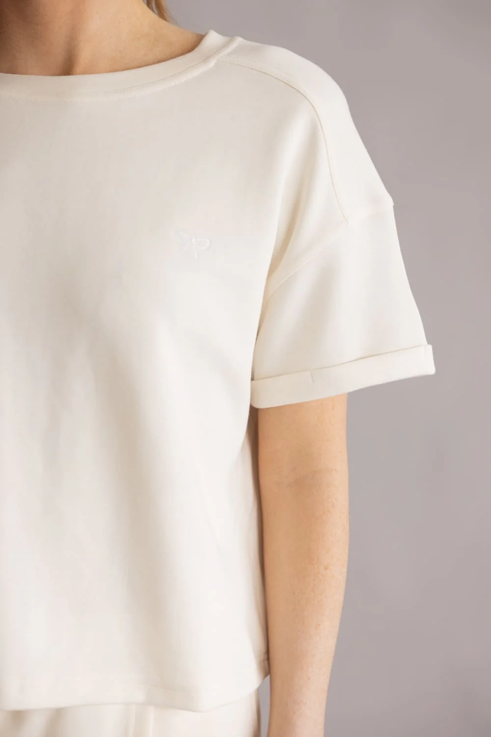 Simply Southern Crop Lounge Top for Women in Pearl | PP-0126-TEE-KNT-CRP-PEAR - Image 3