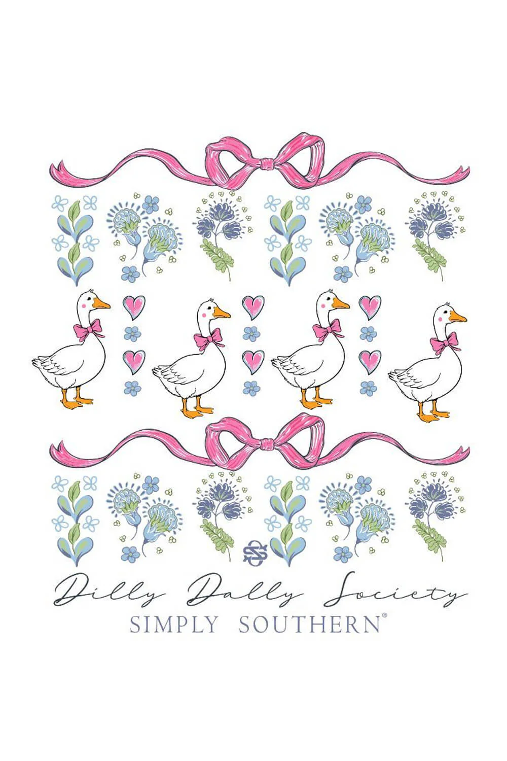 Simply Southern Dilly Dally Goose Crewneck for Women in White | CREW-DILLY-WHITE - Image 3