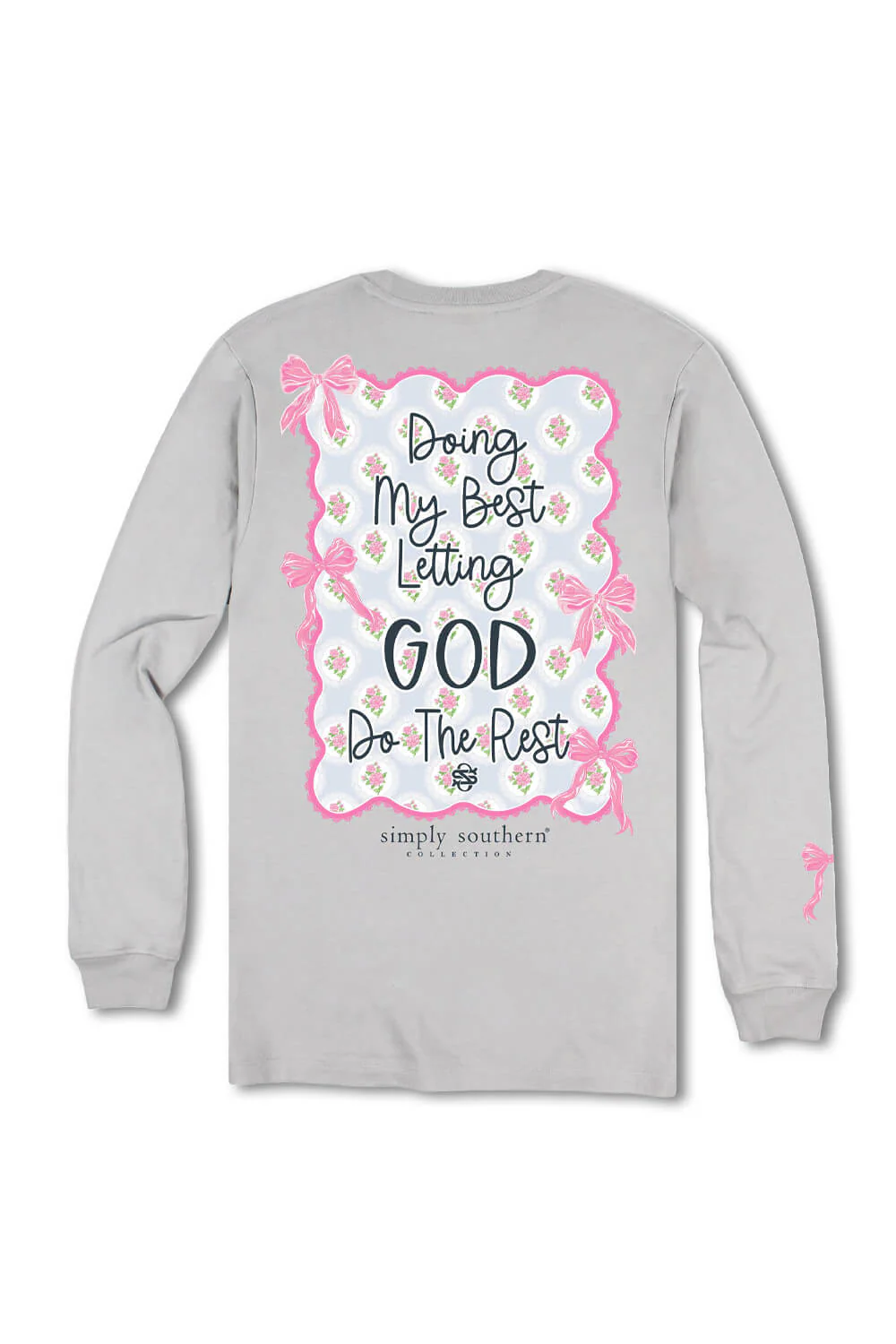 Simply Southern Doing My Best Long Sleeve T-Shirt for Women in Sport Grey | LS-REST-SPORTGRY - Image 4