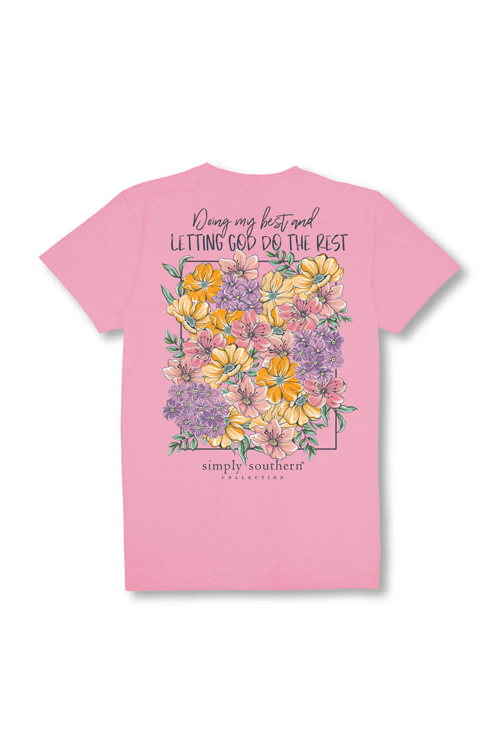 Simply Southern Doing My Best T-shirt for Women in Pink | SS-BEST-FNCYCNDY - Image 3