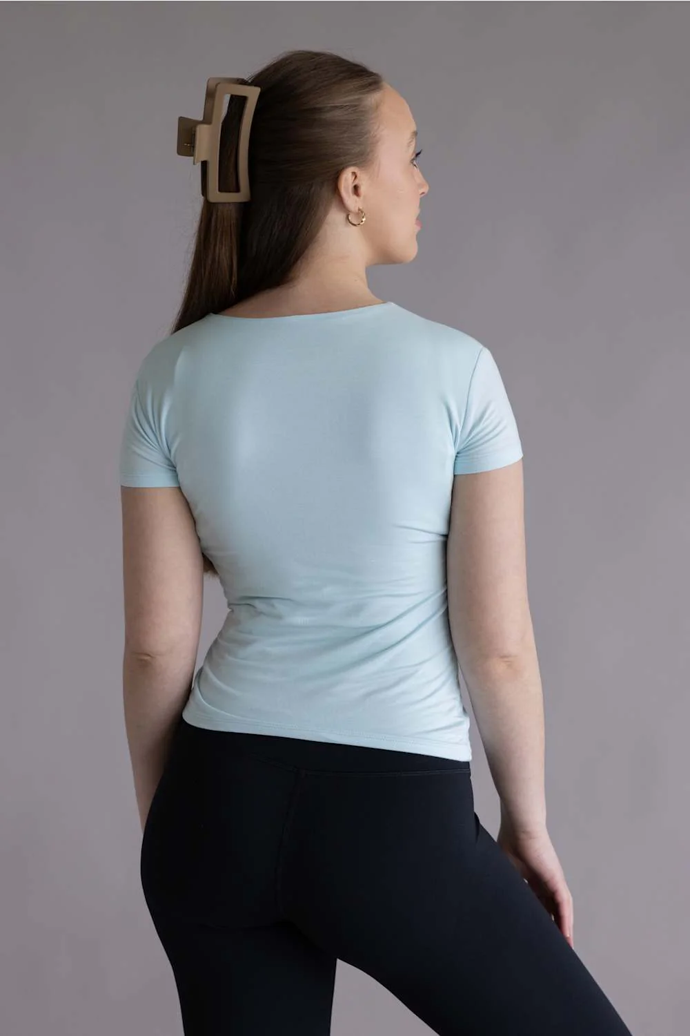 Simply Southern Double Layer T-Shirt for Women in Light Blue | PP-0126-TEE-DBLYR-LTB - Image 2