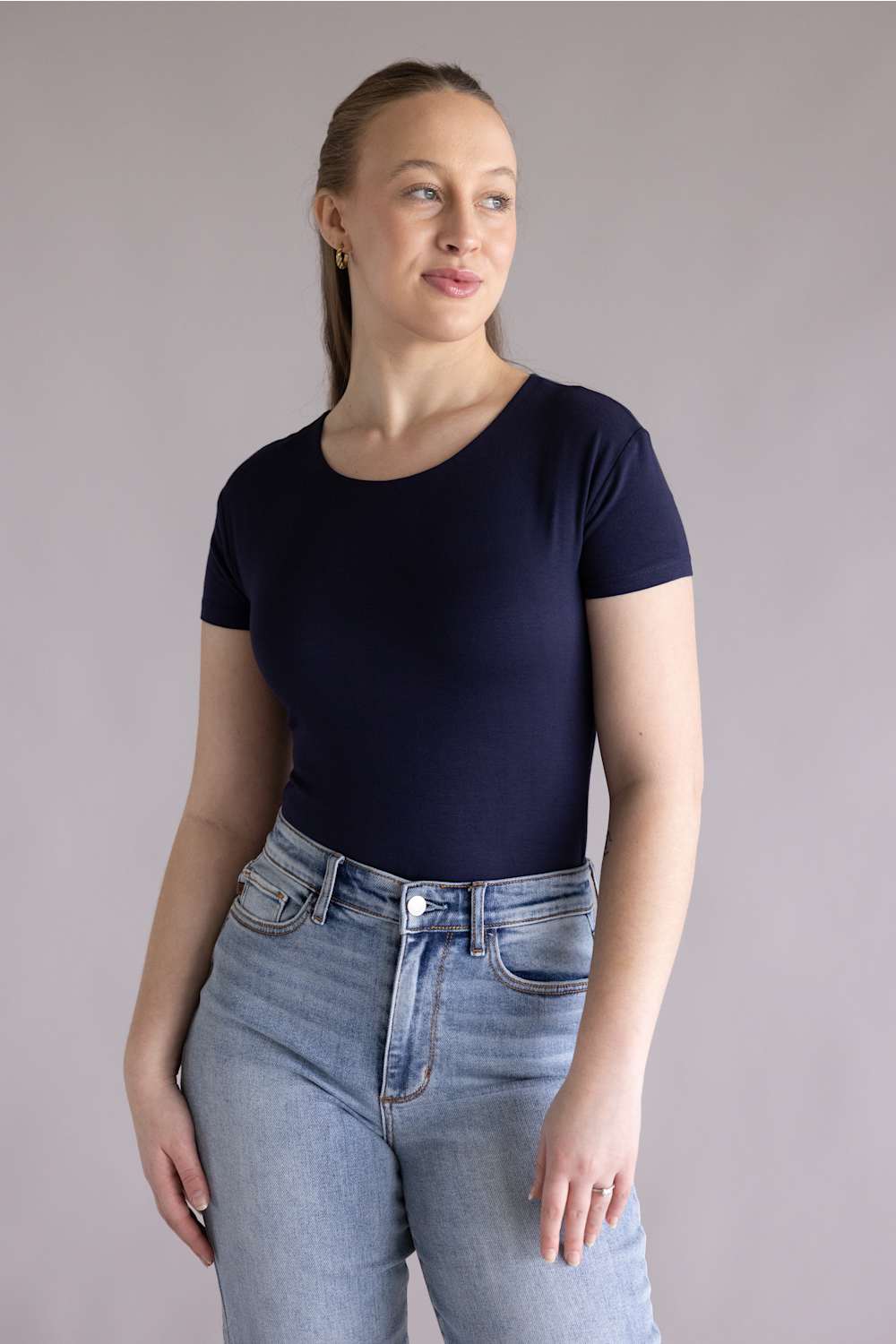 Simply Southern Double Layer T-Shirt for Women in Navy | PP-0126-TEE-DBLYR-NAVY - Image 4