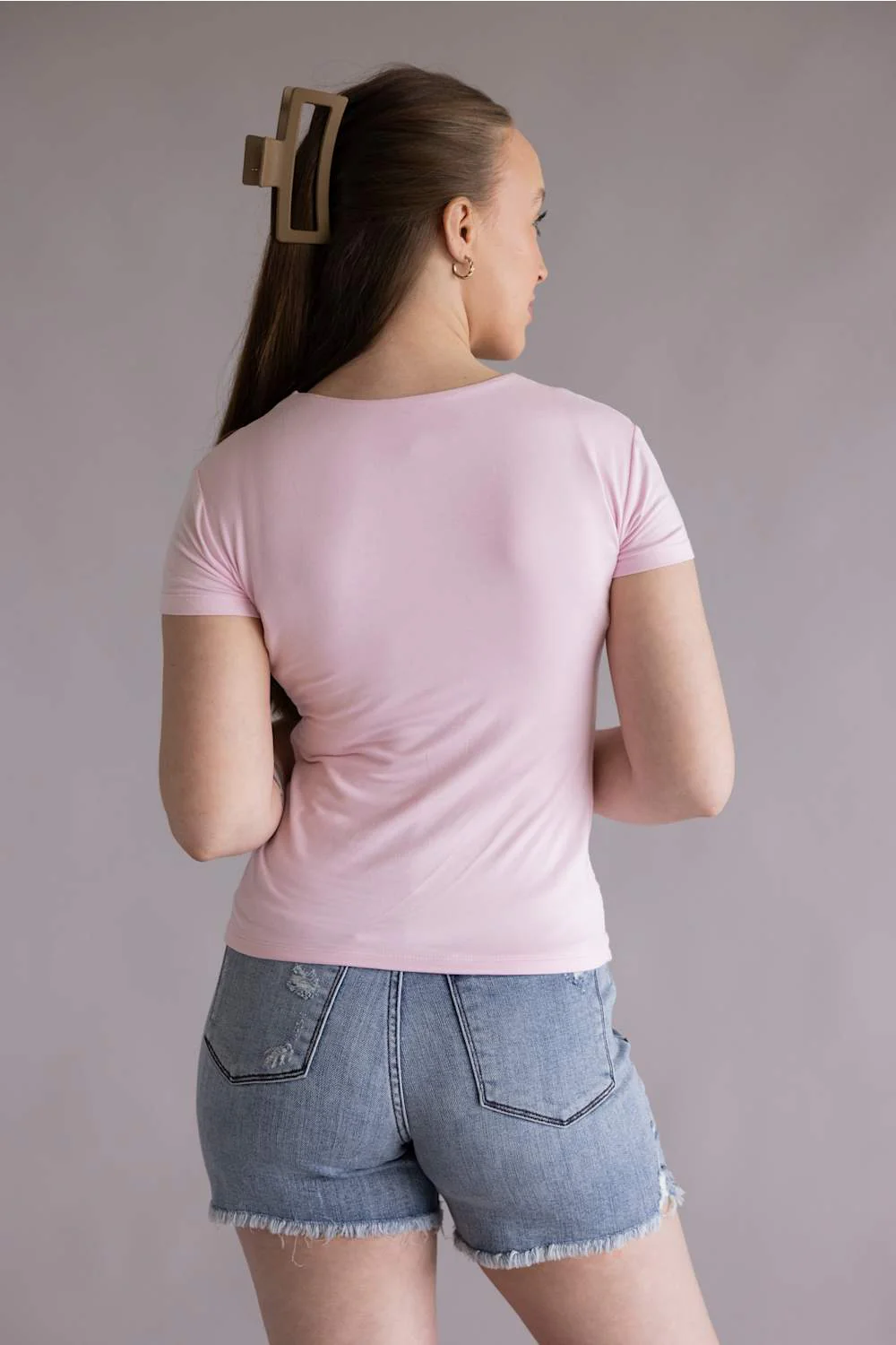 Simply Southern Double Layer T-Shirt for Women | PP-0126-TEE-DBLYR-PINK - Image 2