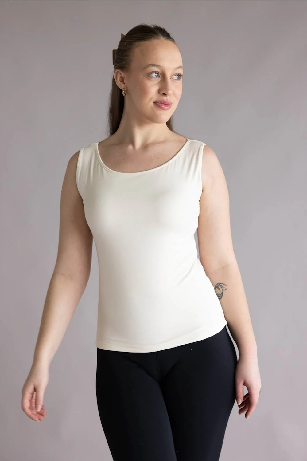 Simply Southern Double Layer Tank Top for Women in Pearl | PP-0126-TANK-DBLYR-PEARL - Image 3