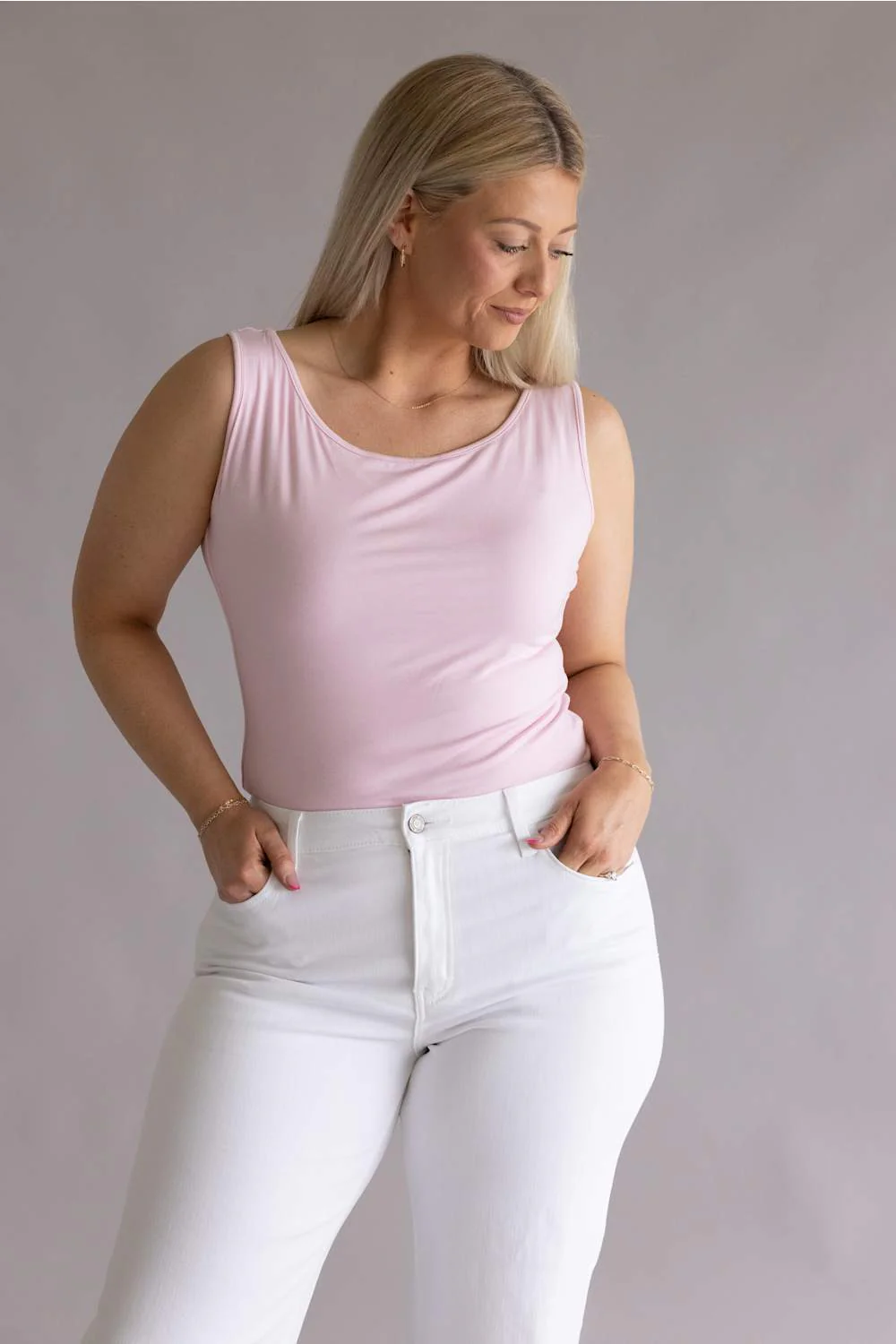Simply Southern Double Layer Tank Top for Women in Pink | PP-0126-TANK-DBLYR-PINK - Image 4