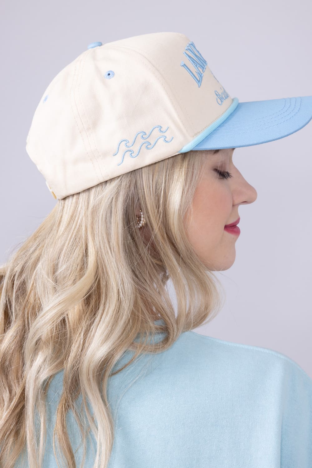 Simply Southern Embroidered Lake Hat for Women in Cream | 0125-HAT-EMB-LAKE - Image 3