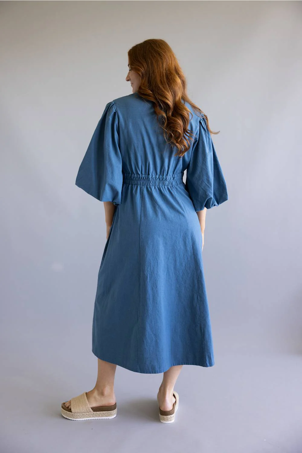 Simply Southern Embroidered Puff Sleeve Dress for Women in Navy | PP-0126-DRS-EMBPUFF-NAVY - Image 2