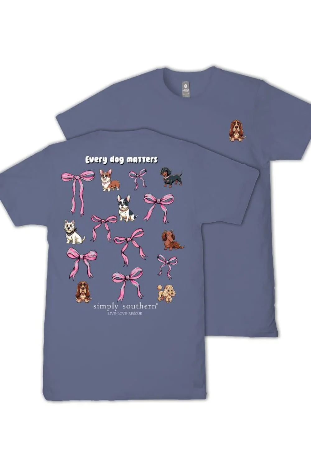 Simply Southern Every Dog T-Shirt for Women in Denim | SS-EVERY-DENIM - Image 2