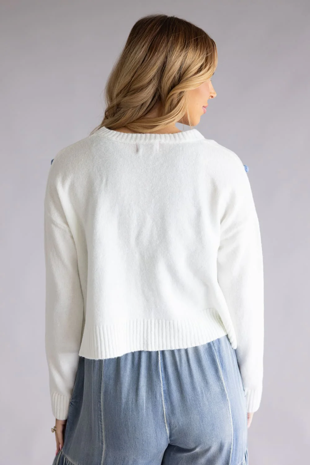Simply Southern Floral Tie Front Cardigan for Women in Cream | PP-0126-CRD-FLW - Image 4