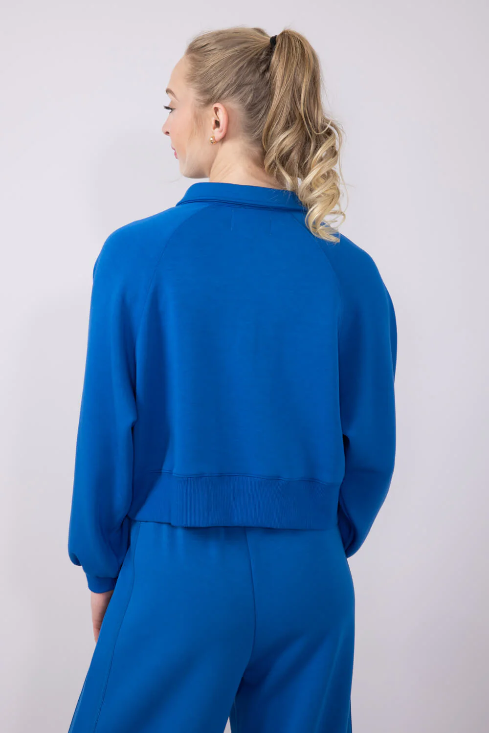 Simply Southern Gigi ¼ Snap Collar Modal Knit Pullover for Women in Royal Blue | PP-0125-PULL-GIGI-ROYAL - Image 3