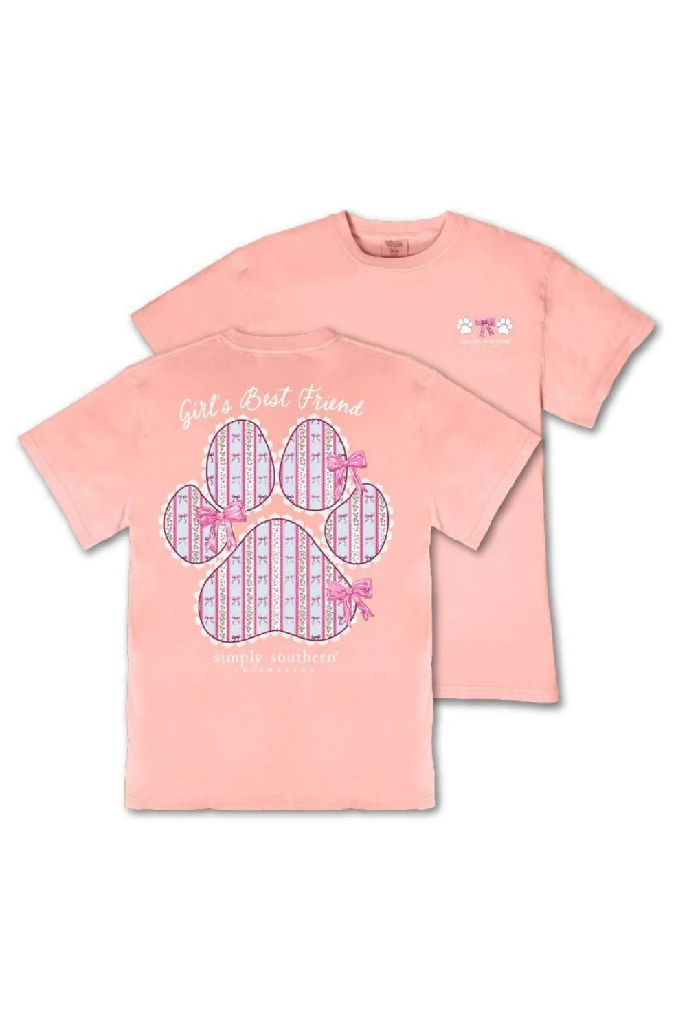 Simply Southern Girls Best Friend T-Shirt for Women in Light Peach | MINWASH-FRIEND-LTPCH - Image 2